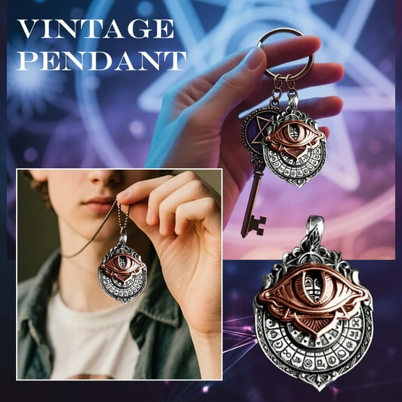 All-Seeing Eye Card Pendant Necklace, Mystic Divination Jewelry Featuring An All-Seeing Eye With Tarot Vision Inspired Design For Spiritual Guidance And Fate Insights, Handcrafted