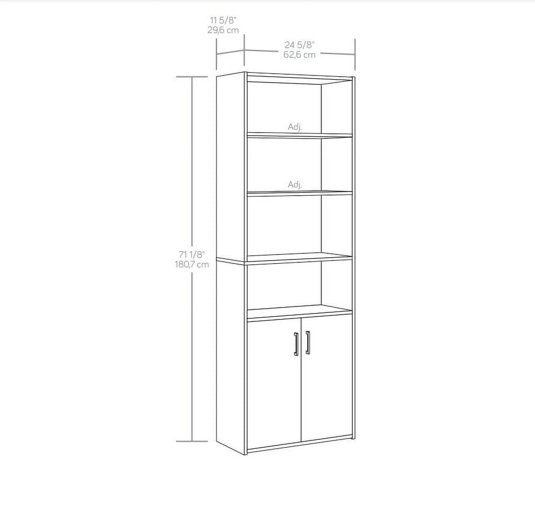 Mainstays Traditional 5 Shelf Bookcase with Doors, Soft White - image 5 of 5