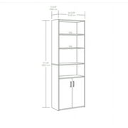 Mainstays Traditional 5 Shelf Bookcase with Doors, Soft White Finish