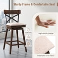 thumbnail image 6 of Topcobe Set of 2 25" Wooden Swivel Bar Stools with Cushioned Seat and Open X Back, Bar Stools for Pub Bistro Kitchen Dining, Beige, 6 of 8