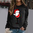 thumbnail image 2 of Gibobby Sudaderas Navideñas para Mujeres Sudadera navideña para mujer Cuello redondo Manga larga Navidad Casual Sudadera navideña(Negro,G), 2 of 4