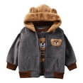 thumbnail image 6 of Jamsmile Toddler Boys Outfit Sets 3PCS Flannel thicken Bear Print Pullover + Zipper Vest Pants Winter kids boys girls Outfits, 6 of 6