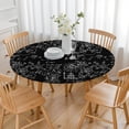 thumbnail image 3 of Math Equations Physics Icons Black Pattern Round Fitted Tablecloth with Elastic Edge,Dining Table Cover Waterproof,Outdoor Round Tablecloth for Camping,Dining,Indoor and Outdoor, 3 of 7