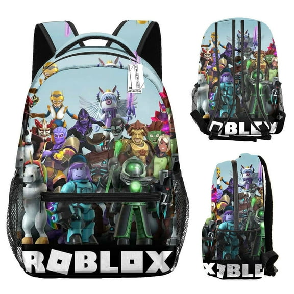 Roblox printed backpack, waterproof, casual and lightweight, suitable for primary and secondary school students, 17-inch backpack