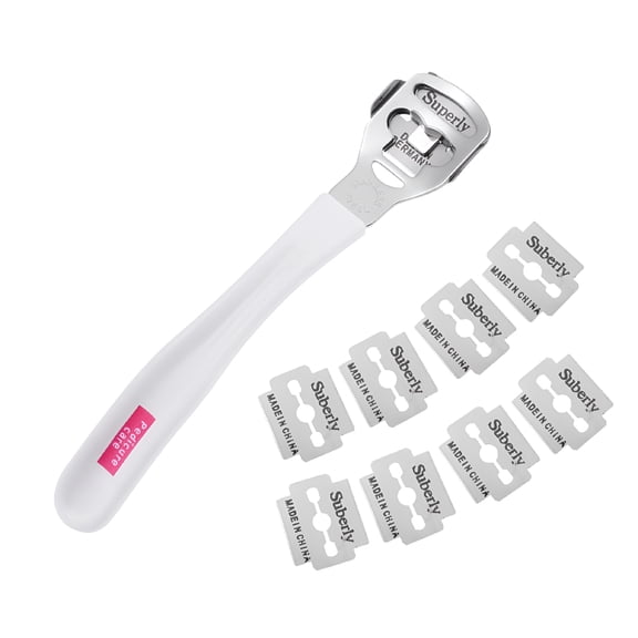 EXLEAF Foot Callus Cuticle Hard Skin Remover Rasp Cutter with 20 Blades Callus Shaver for Feet