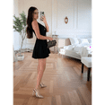 thumbnail image 6 of Women'S Dresses Summer Sleeveless Double Breasted Pleated Hem Work Office Dress Black S, 6 of 7