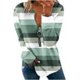 thumbnail image 2 of Babysbule Hoodless Sweatshirts for Women Ladies Fall Tops Long Sleeve Loose Pullover Shirt Dressy Casual Striped Crewneck Blouse, 2 of 5