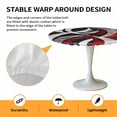 thumbnail image 6 of Abstract Line Elastic Fitted Round Table Cover Dark Art Waterproof Outdoor Tablecloth for Holiday Party, Picnic, Patio & Dining Fits Tables Up to 55"-60", 6 of 8