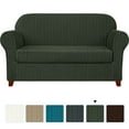 thumbnail image 1 of Subrtex Housse de Sofa en Jacquard Extensible à Rayures, 2 Pcs, 1 of 6