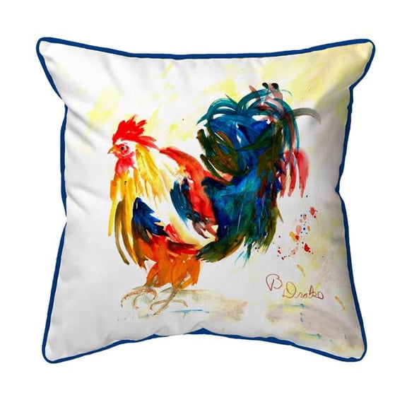Betsy Drake ZP1382 22 x 22 in. Colorful Rooster Zippered Pillow - Extra Large