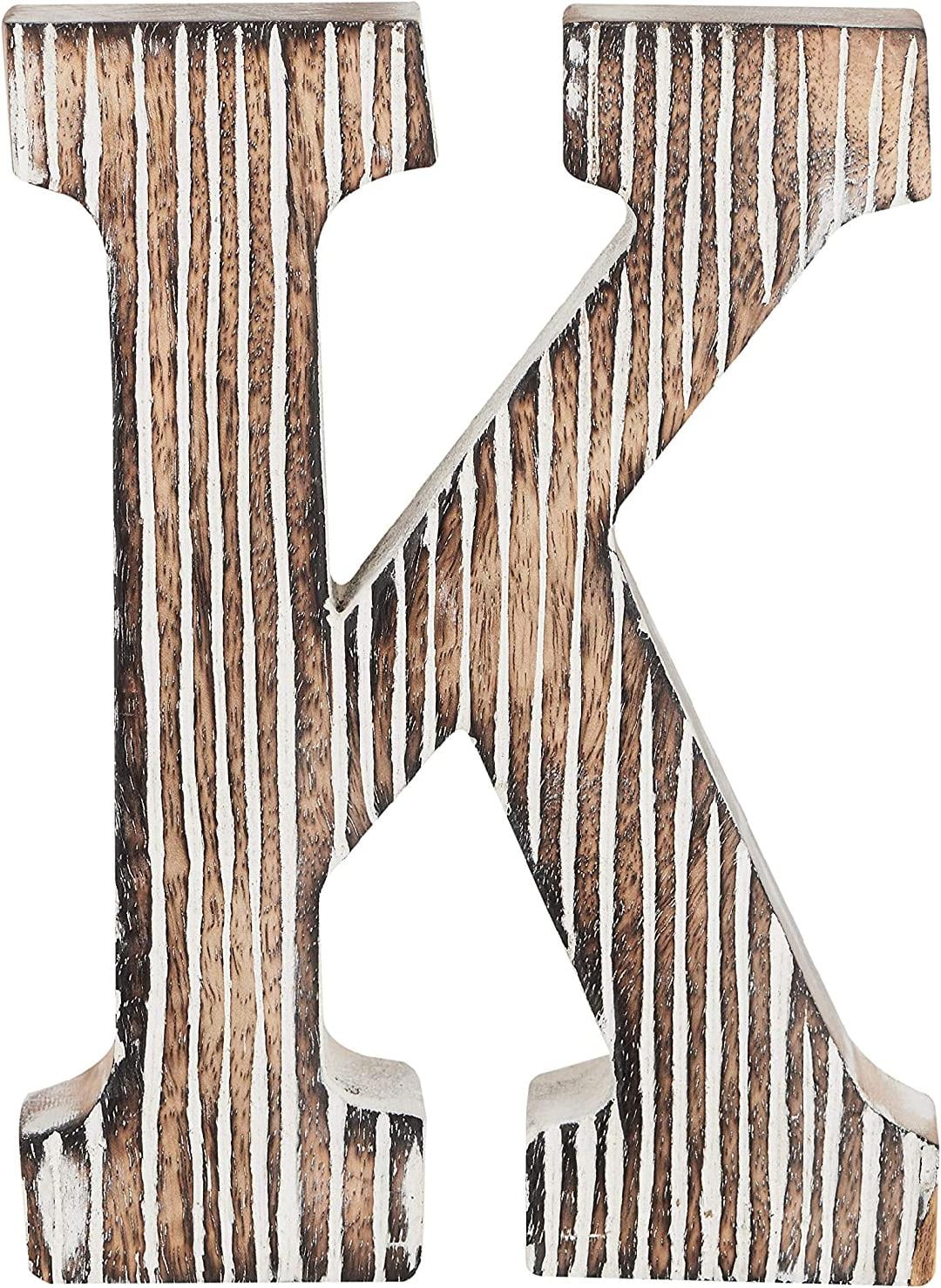 Decorative Wood Letter K Standing and Hanging Wooden Alphabets Block