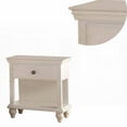thumbnail image 6 of Modern White Wood Nightstand with 1 Drawer + Open Shelf, 6 of 14