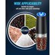 thumbnail image 5 of Gravity Electric Pepper and Salt Grinder Set, Adjustable Coarseness, Battery Powered with LED Light, One Hand Automatic Operation, Black -2 Pack, 5 of 6