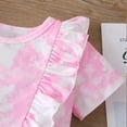 thumbnail image 5 of Odeerbi Baby Boy Girl Clothes Baby Romper Infant Short Sleeve Rainbow Tie-Dyed Tulle Bodysuit+Headbands, 5 of 8
