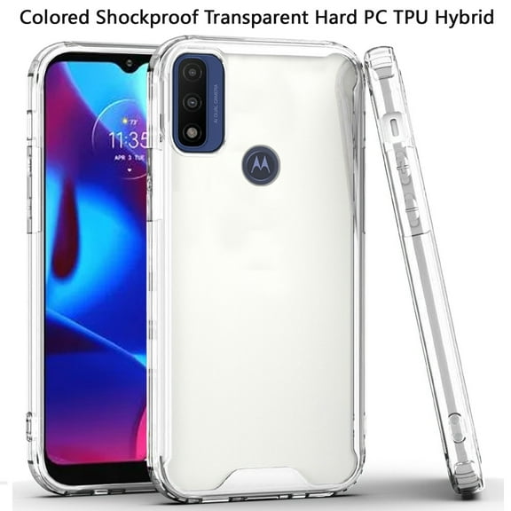 Phone Case for Motorola Moto G Pure Colored Shockproof Transparent Hard PC Rubber TPU Hybrid Bumper Shell Thin Slim Protective Cover for Moto G Pure - Clear