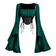thumbnail image 2 of Bell Sleeve Tops for Women Corset Top Medieval Costume Halloween Cosplay Halloween Costumes for Women, Size M, 2 of 4