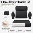 thumbnail image 4 of DTTRA High Back Patio Chair Cushion Set with 2 Arm Pillows, 48 x 24 x 4 in, Black, 4 of 7