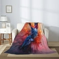 thumbnail image 2 of Gaeub Vibrant Hummingbird Watercolor Art Print Flannel Throw Blanket, Home Fleece Throw Blanket for Couch or Bed,Decorative Blankets,Lightweight Fuzzy Flannel Blanket-60"x50", 2 of 6