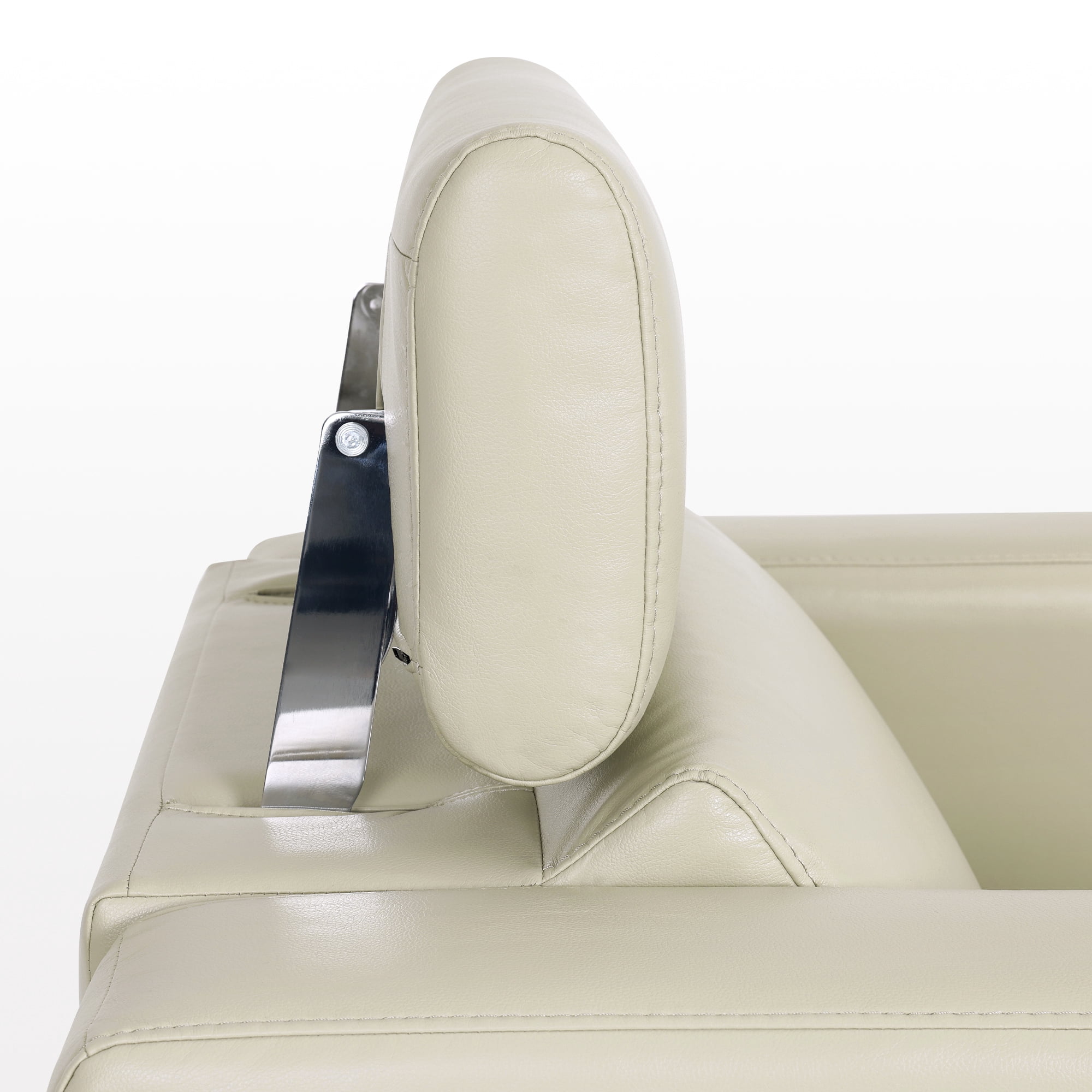 MCombo Wall-Hugger High Leg Power Recliner Chair with Adjustable Headrest and USB&Type C Dual Charge Ports for Living Room, Office, and Small Spaces (Faux Leather, HL128) (Cream White)