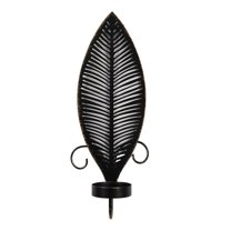 NAMZI Wall Candle Sconce Holder, Metal Wall Sconces Decor Hanging Wall Mounted Candle Stick Holder, Black Candlestick Holders Wall Decor for Bedroom Living Room Dining Room 5.4*14inch-Black