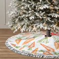 thumbnail image 3 of Christmas Tree Skirt, Carrot leaf Pattern white Christmas Tree Decorations Indoor, Tree Skirts Mat With Tassel Trim for Halloween New Year Holiday Christmas Party Decor 48 Inches, 3 of 7