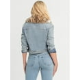 thumbnail image 4 of Jessica Simpson Women's Denim Moto Jacket with Faux Fur Collar, Sizes XS-XXL, 4 of 9