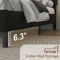 thumbnail image 3 of 4 EVER WINNER Full Bed Frame, Full Upholstered Platform Bed with Button Tufted Headboard, Black, 3 of 7