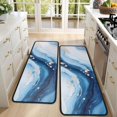 thumbnail image 4 of Kitchen Rugs Sets Of 2,Blue White Gold Marble Pattern Anti Fatigue Kitchen Mat Rugs Non Slip Washable,Decorative Kitchen Floor Mats for Kitchen,Sink,Laundry,17"x47"+17"x47", 4 of 5