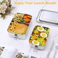 thumbnail image 6 of Walchoice Bento Box, 81oz Stainless Steel Lunch Container with Lid, 3 Compartments Food Storage with Removable Divider, Metal Meal Prep Container - Dishwasher/Freezer Safe, 6 of 8