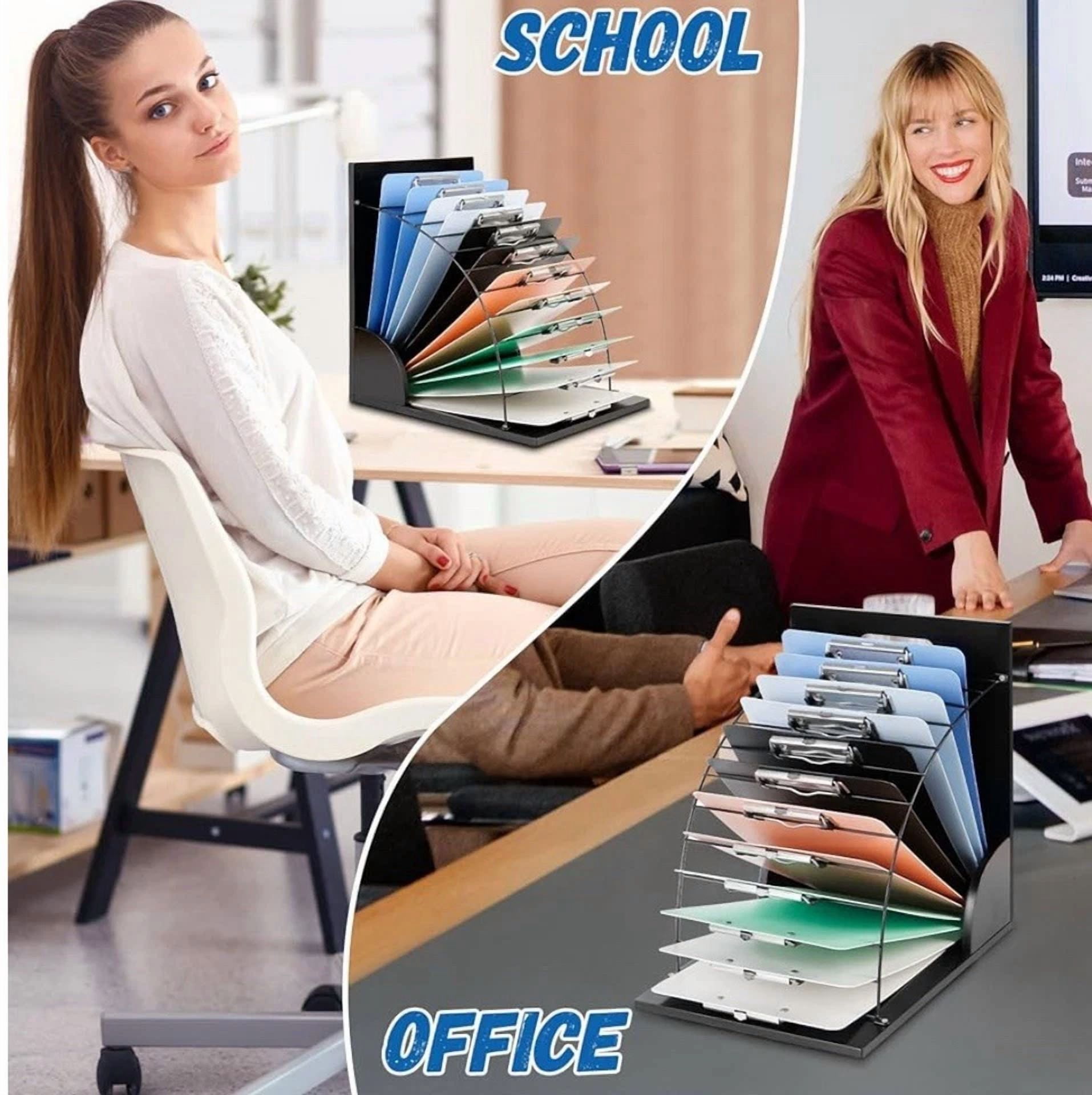 2Pack Clipboard Holder Organizer Wooden Clipboard Storage Rack Stand Desktop Fil