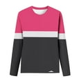 thumbnail image 3 of Holiday Usmixi Womens Pullover Winter Long Sleeve Tee Tops for Women Fashion Color Block Plus Size Loose Tshirts Fall Ladies Casual Lightweight Crewneck Sweatshirt Blouses Big Saving, 3 of 3