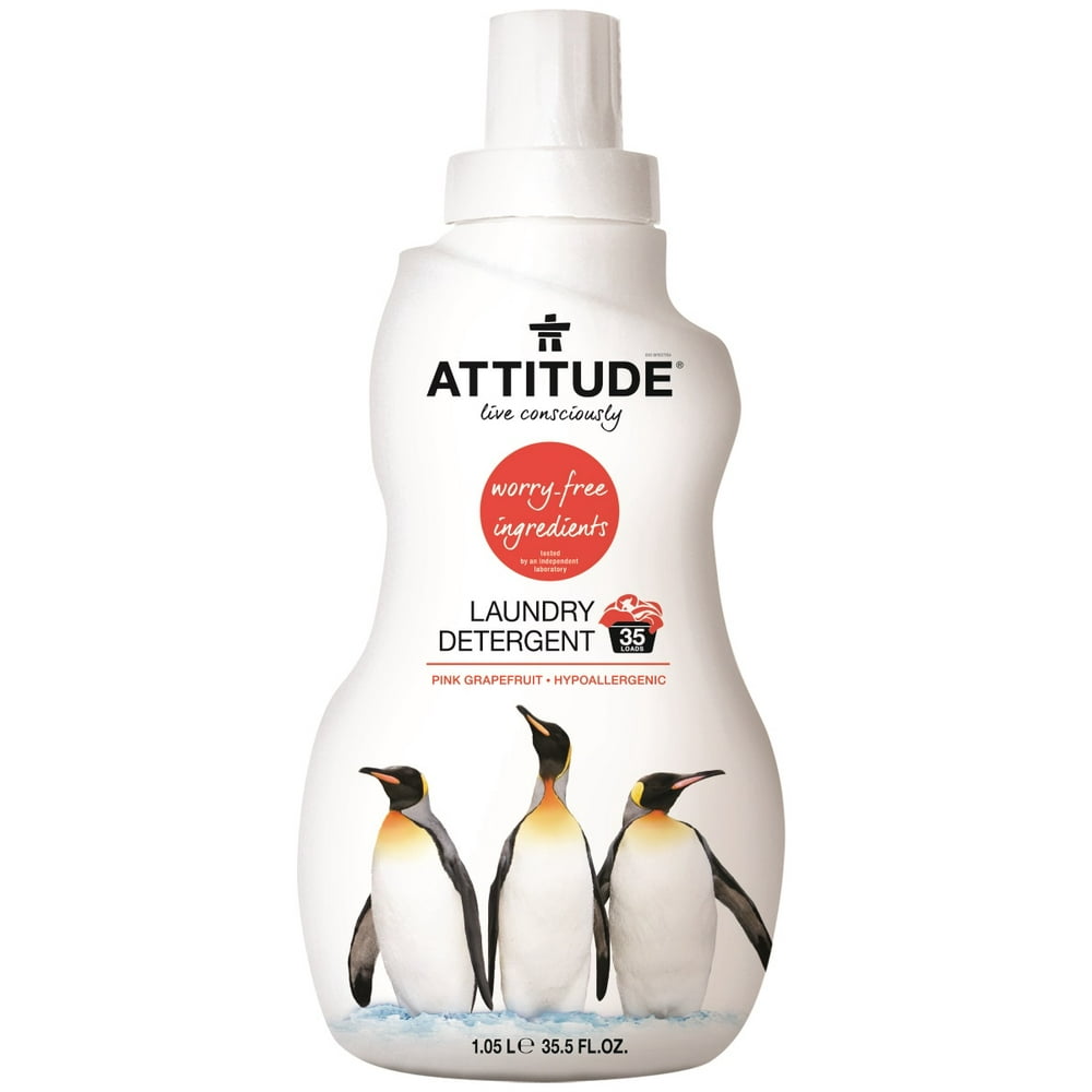 Attitude Liquid Laundry Detergent, Pink Grapefruit, 35.5 Oz, 35 Loads