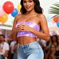 thumbnail image 6 of EaskTriop Sequin Strapless Tube Top for Women, Sparkly Bandeau Bra Cropped Tank Top Shiny Glitter Party Clubwear Comfortable Bralette, 6 of 6
