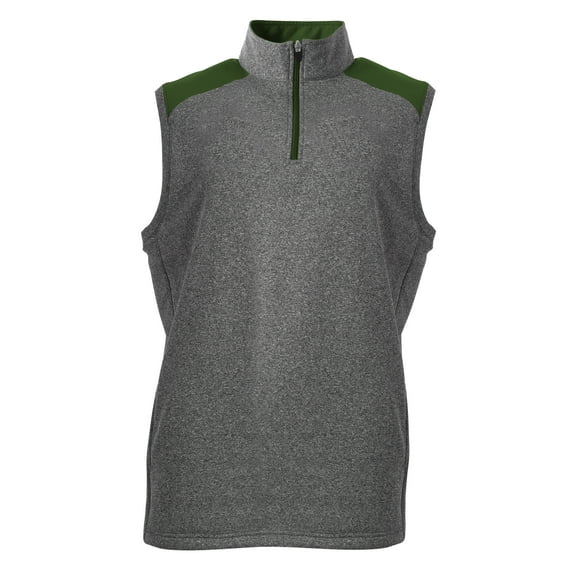 A4 N4095 Mens Tourney Sleeveless Fleece - Heather/Forest - XL