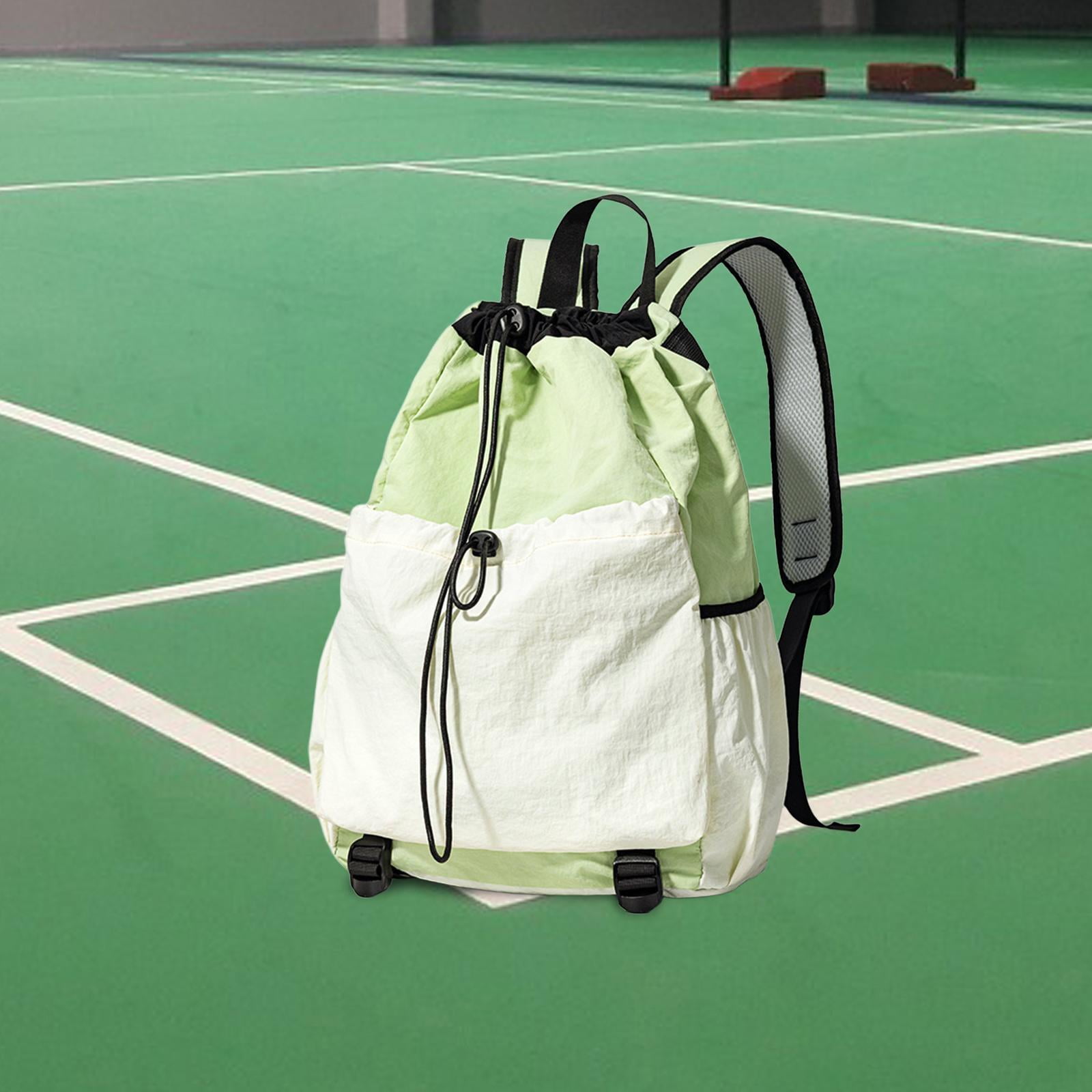 GARENDE Drawstring Backpack Badminton Backpack Daypack Professional Tennis Racket Bag Racquet Carrying Bag for Pickleball Gym Fitness Light Green