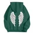thumbnail image 4 of KKBOTIVE Mens Fashion Angel Wing Printed Hoodies Casual Long Sleeve Hooded Pullover for Men's Fall Winter Streetwear Dark Green Size: S, 4 of 4