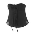 thumbnail image 3 of Women Y2k Strapless Tube Top Fairy Grunge Lace-up Ruched Bandeau Tops Summer Backless Going Out Crop Bustier Corset Tops, 3 of 4