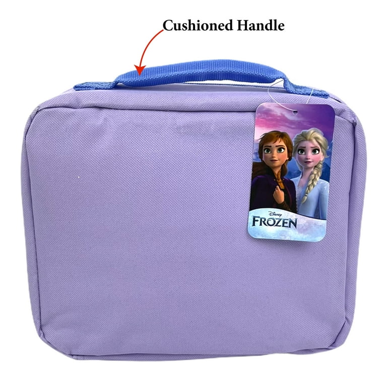 Frozen Elsa and Anna Lunch Box Bag - Purple and Pink, Kids Unisex, Size: Rectangular