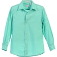 thumbnail image 2 of Boy's Classic Fit Long Sleeve Casual Button Down Toddler Kids Dress Shirt (Mint, 4), 2 of 3