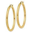 thumbnail image 2 of Primal Gold 14K Yellow Gold 3mm Lightweight Tube Hoop Earrings, 2 of 4