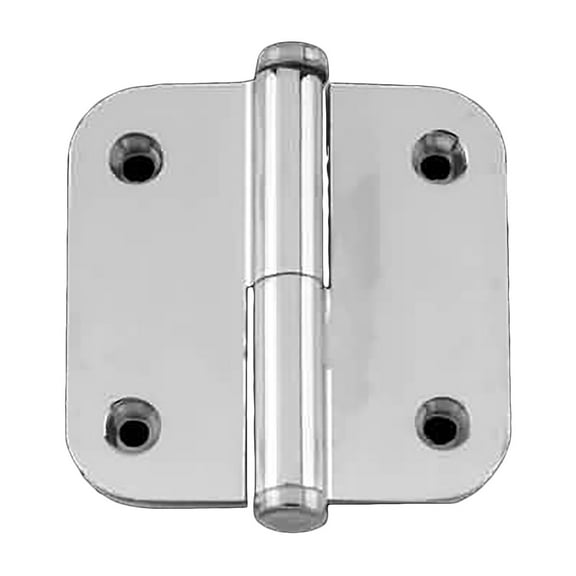 Renovators Supply Chrome Plated Right Lift Off Hinge 2 in Square Liftoff Radius Door Hinge w/Removable Stainless Steel Coin Tips and Hardware