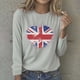 thumbnail image 1 of Camisolas de dormir hasta media pantorrilla para mujer, blusas casuales de moda con estampado de color, blusas de manga larga y cuello redondo, blusas para mujer, 1 of 3
