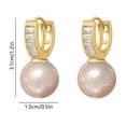 thumbnail image 3 of Fiudx Pendientes En Perlas, Pendientes En Aro y Perla Artificial, Pendientes En Incrustaciones En Círculos, Aleación de Cobre, Accesorio de Moda, Ideal para Oídos Sensibles, Regalo para Celebraciones, 3 of 6