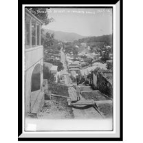 Historic Framed Print, St. Thomas, A street in Charlotte Amalie, 17-7/8" x 21-7/8"