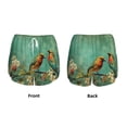 thumbnail image 3 of Balery Retro Birds Pantalones cortos deportivos para mujer con forro y dos bolsillos, elásticos, para entrenamiento, gimnasio, yoga-Medium, 3 of 7