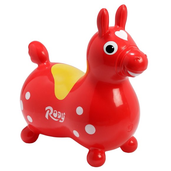 Gymnic Cheval Gonflable Rouge Rody avec Pompe