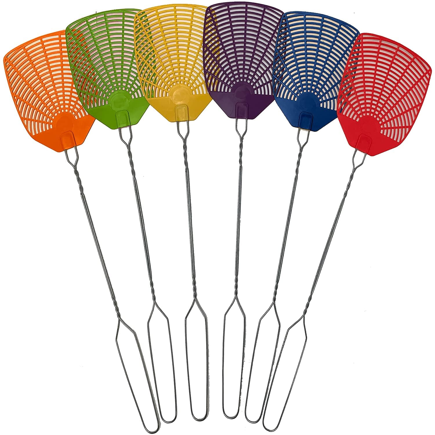Fly Swatter Extra Long Handle 6 Pack Fly Swatters Indoor / Outdoor