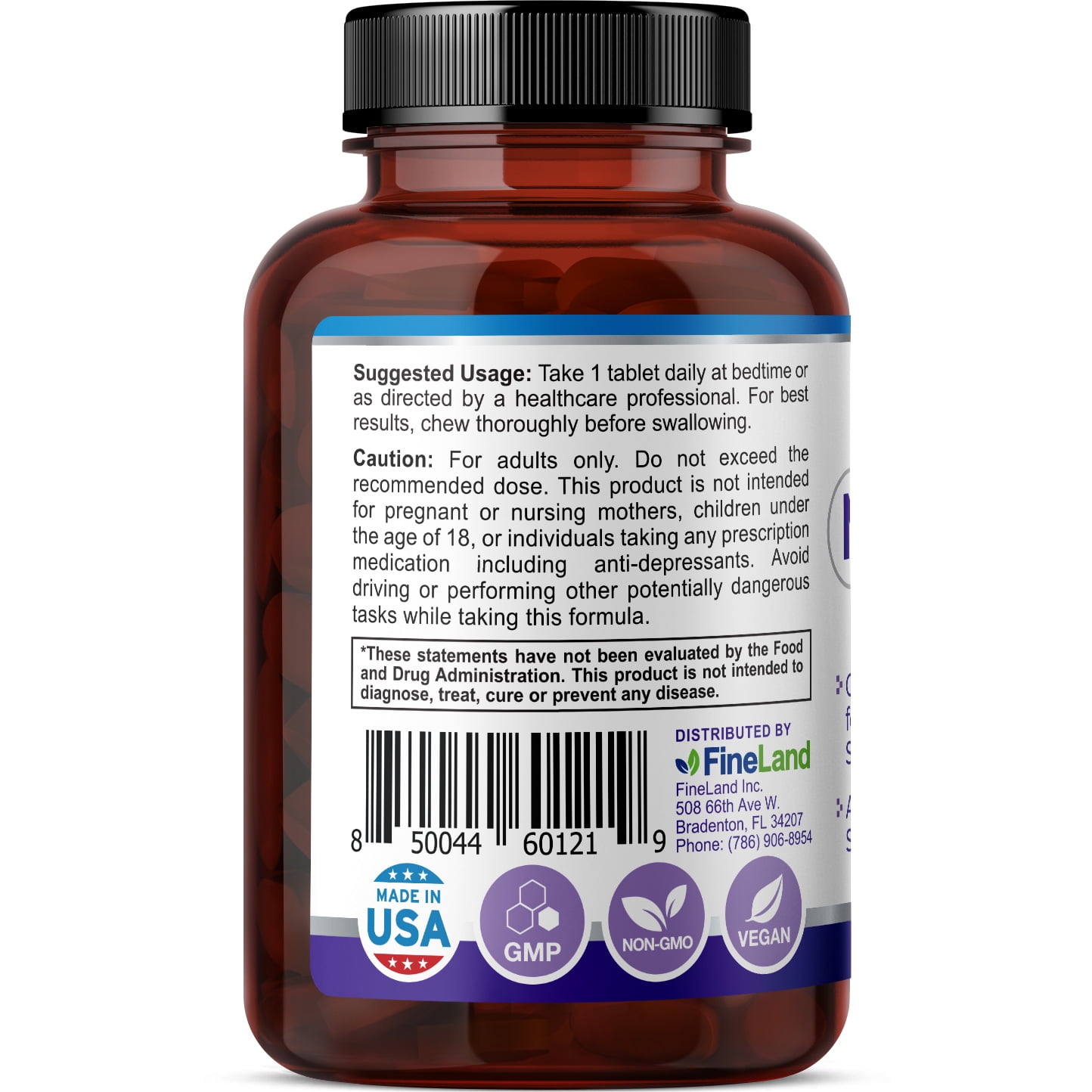 Fineland Melatonin Chewable Capsules 60 Count