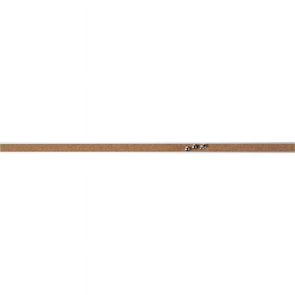 Lorell Cork Strip Bulletin Bar - 24" Width - Cork Surface - Self-healing, Fade Resistant, Self-sealing - Anodized Aluminum Frame - 1 Each | Bundle of 5 Each