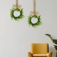 thumbnail image 3 of 6 Pcs Mini Spring Wreaths for Kitchen Cabinet 11.8" Small Artificial Boxwood Wreaths with Linen Bow Party Decor for Door Window Wall Farmhouse Hanging,Beige, 3 of 6